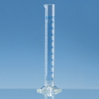 Cylindry pomiarowe szkło borokrzemianowe 3.3 klasa A niebieska podz. wysokie Pojemność nominalna 10 ml