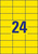 Farbige Etiketten, A4, 70 x 37 mm, 100 Bogen/2.400 Etiketten, gelb