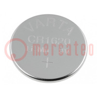 Battery: lithium; 3V; CR1620,coin; 70mAh; non-rechargeable