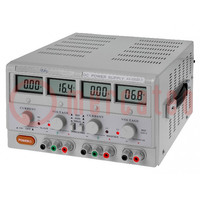 Power supply: laboratory; linear,multi-channel; 0÷30VDC; 0÷5A