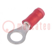 Tip: ring; M5; 0.3÷1.4mm2; crimped; for cable; insulated; red