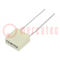 Capacitor: polyester; 22nF; 160VAC; 250VDC; 5mm; ±10%; -55÷105°C