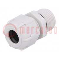 Cable gland; with long thread; M20; 1.5; IP68; polyamide; grey