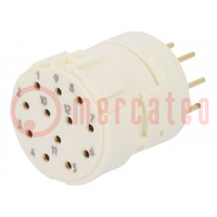Connector: M23; contact insert; PIN: 12; female; THT; 200V; 8A