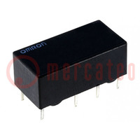 Relay: electromagnetic; DPDT; Ucoil: 24VDC; Icontacts max: 2A; PCB