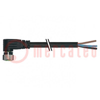Connection lead; M8; PIN: 4; angled; 5m; plug; 30VAC; 4A; 7000; PVC