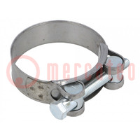 T-bolt clamp; W: 22mm; Clamping: 64÷67mm; chrome steel AISI 430; S