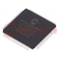 IC: dsPIC mikrokontroller; 128kB; 16kBSRAM; TQFP80; 3÷3,6VDC