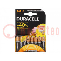Bateria: alkaliczna; 1,5V; AAA,R3; nieładowalna; 8szt.