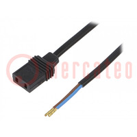 Cable: alimentación para ventiladores; Conector: sencillo; 0,61m