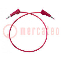 Cable de prueba; 20A; enchufe de banana 4mm,ambos lados; rojo