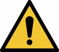 Sicherheitskennzeichnung - Allgemeines Warnzeichen, Gelb/Schwarz, 10 cm, Folie