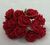 Artificial Colourfast Cottage Rose Bud Bunch, 12 Flowers - 12cm, Red