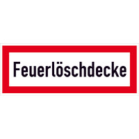 Hinweisschild für den Brandschutz Feuerlöschdecke, selbstkl. Folie ,21x7,40cm DIN 4066-D1