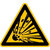 Warnung vor explosionsgefährlichen Stoffen Warnschild, Alu geprägt, Größe 100 mm DIN EN ISO 7010 W002 ASR A1.3 W002