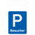 Parkausweis-Anhänger, Symbol: P, Text: Besucher, blau/weiß, 7,0 x 12,0 cm