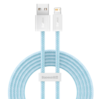 BASEUS DYNAMIC SERIES - CABLE DE DATOS DE CARGA RÁPIDA USB A IP 2,4 A, 2 M, COLOR AZUL