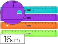Regla plástico (16 cm) colores surtidos de M+R -20 unidades