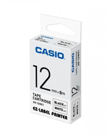 Casio XR-12WE1 labelprinter-tape Zwart op wit