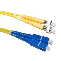 Videk 9/125 OS1/OS2 SC to FC/PC Duplex Fibre Optic Patch Cable Yellow 1Mtr