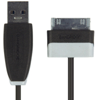 Bandridge 1m USB - Lightning m/m câble de téléphone portable Noir USB A Samsung 30-pin
