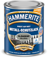 Hammerite Metall-Schutzlack Glänzend Hellgrau 0,75 l