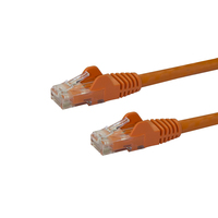 StarTech.com 50ft CAT6 Ethernet Cable - Orange CAT 6 Gigabit Ethernet Wire -650MHz 100W PoE RJ45 UTP Network/Patch Cord Snagless w/Strain Relief Fluke Tested/Wiring is UL Certif...