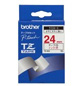 Brother Gloss Laminated Labelling Tape - 24mm, Red/White Etiketten erstellendes Band TZ