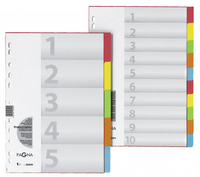 Pagna 32006-20 lengüeta de índice Separador numérico con pestaña Cartón Multicolor
