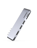 Ugreen 80856 notebook dock & poortreplicator 2 x USB 3.2 Gen 2 (3.1 Gen 2) Type-C Aluminium