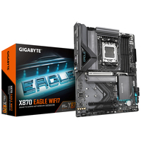 GIGABYTE X870 EAGLE WIFI7 Motherboard - Unterstützt AMD Ryzen 9000 CPUs, 14+2+2 Phasen VRM, bis zu 8000MHz DDR5 (OC), 4xPCIe 5.0 + 3xM.2, Wi-Fi 7, 2.5GbE LAN, USB 3.2 Gen 2x2