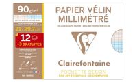 Clairefontaine Papier vélin millimétré, A4, pack promo (87000406)