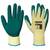 Portwest A100 Green/Yellow Latex Grip Gloves - Size 9