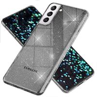 NALIA Clear Glitter Cover compatible with Samsung Galaxy S22 Plus Case, Translucide Non-Yellowing Sparkly Integrated Diamond Sequins Protective Shiny Bling Bumper Silicone Cover...