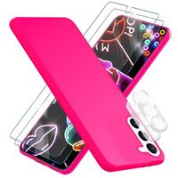 Neon Silikon Hülle für Samsung Galaxy S23, 2x Display- & Kameraschutz Pink