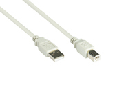 Anschlusskabel USB 2.0 Stecker A an Stecker B, grau, 3m, Good Connections®