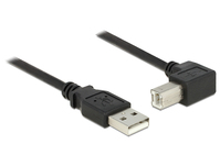 Kabel USB 2.0, Stecker A an Stecker B 90° gewinkelt unten, schwarz, 1,5m, Delock® [84810]