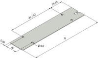 Abdeckplatte ohne Perforation, für Kassetten, 10 TE, 227 mm