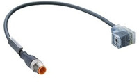 Sensor-Aktor Kabel, M12-Kabelstecker, gerade auf Ventilstecker, 3-polig, 0.3 m,