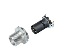 Einbaustecker, M12, 4-polig, SMD, Schraubverriegelung, gerade, 99 3431 351 04