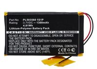 Battery 4.81Wh Li-Pol 3.7V 1300mAh Black for Amplifier 4.81Wh Li-Pol 3.7V 1300mAh Black for Fiio Amplifier EO7K