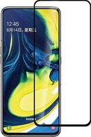 Samsung Galaxy A80 Black Full Cover, Full Glue Titan Shield. Tempered Glass Screen Protector Displayfolie