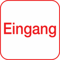 Piktogramm - Eingang, Rot, 10 x 10 cm, Kunststofffolie, Selbstklebend