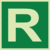 Etagenkennzeichnung - R, Grün, 15 x 15 cm, Folie, Selbstklebend, Xtra-Glo