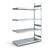 Wide span boltless shelving unit with steel shelves