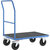 Carro de plataforma, manija tubular, cubiertas de caucho macizo, L x A 1050 x 700 mm, azul luminoso.