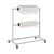 Mobile double tier roll dispenser stand