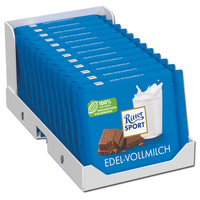 Ritter Sport Edel-Vollmilch, Schokolade, 12 Tafeln je 100g