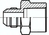 Zeichnung: Reduziernippel mit JIC-Gewinde (außen) / G-Gewinde