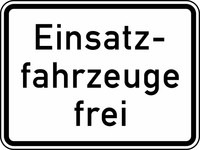 Verkehrszeichen VZ 1026-33 Einsatzfahrzeuge frei, 450 x 600, 2mm flach, RA 2